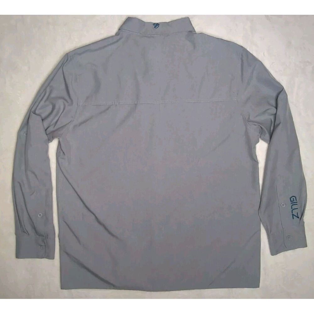 Gillz Fishing Shirt Men's Gray Size XLarge Long Sleeve Button Up Vented Relaxed - Picture 9 of 15